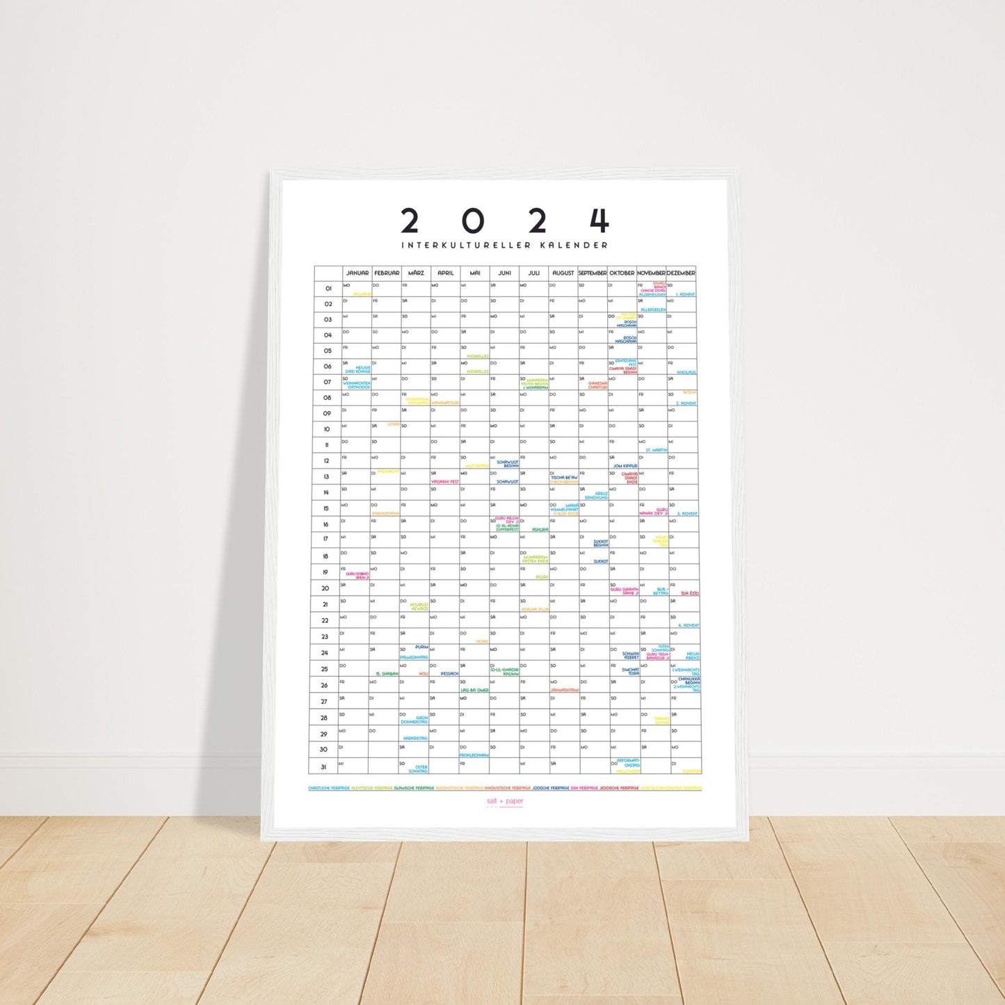 2024 - ein interkultureller Festtagskalender 50x70 cm